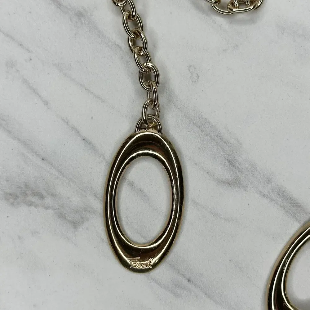 Fossil Gold Chain Belt Oval Link Extra Large/2X (XL/2X) ✨